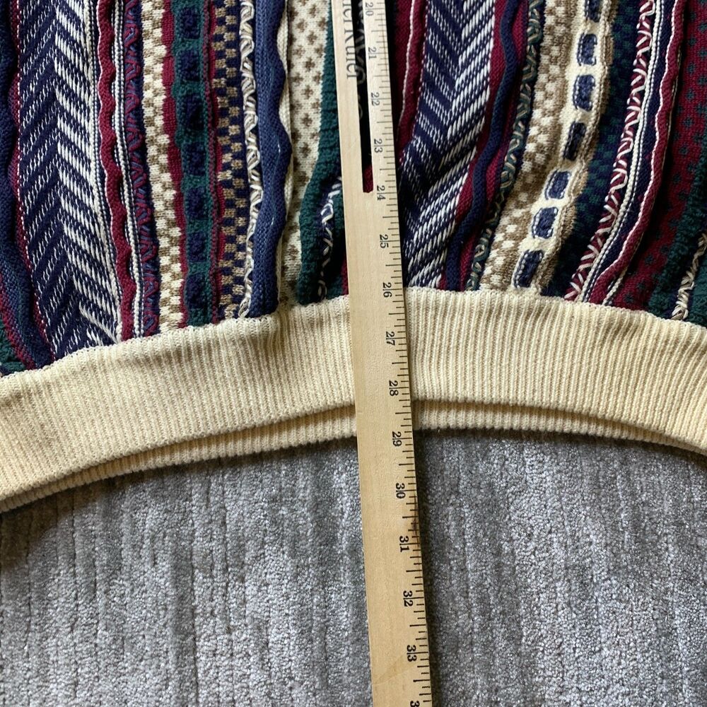 Cotton Traders Knit Sweater Large Tall Coogi Style 3D Textured Vintage 80's Mens - Picture 14 of 15